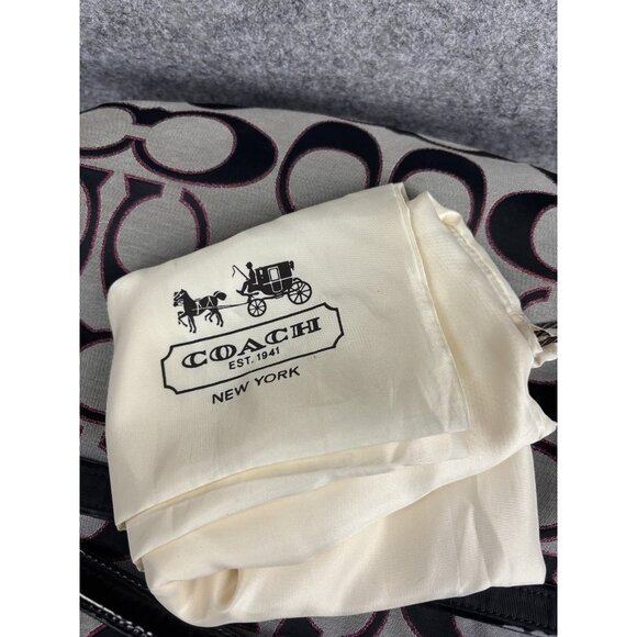 Coach Signature Chain Crossbody Bag Womens Gray Black Pink Logo Jacquard 21161 - Picture 8 of 8